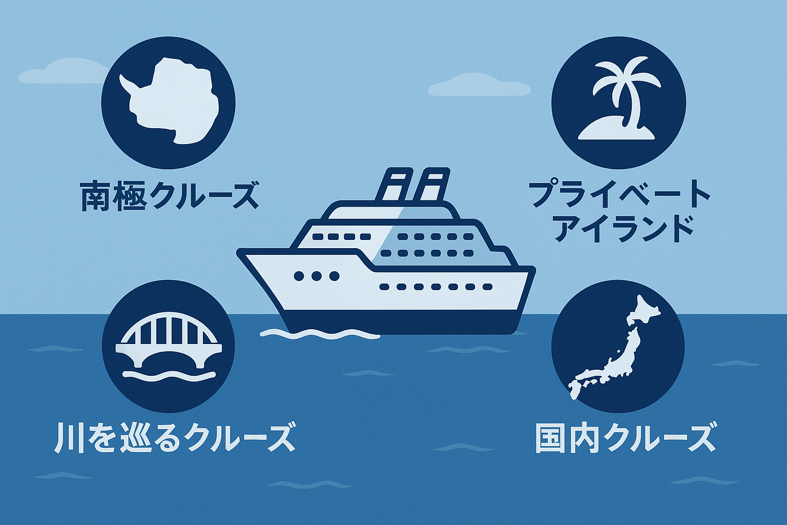 4つのフェリーに乗るクルーズ旅行タイプ比較