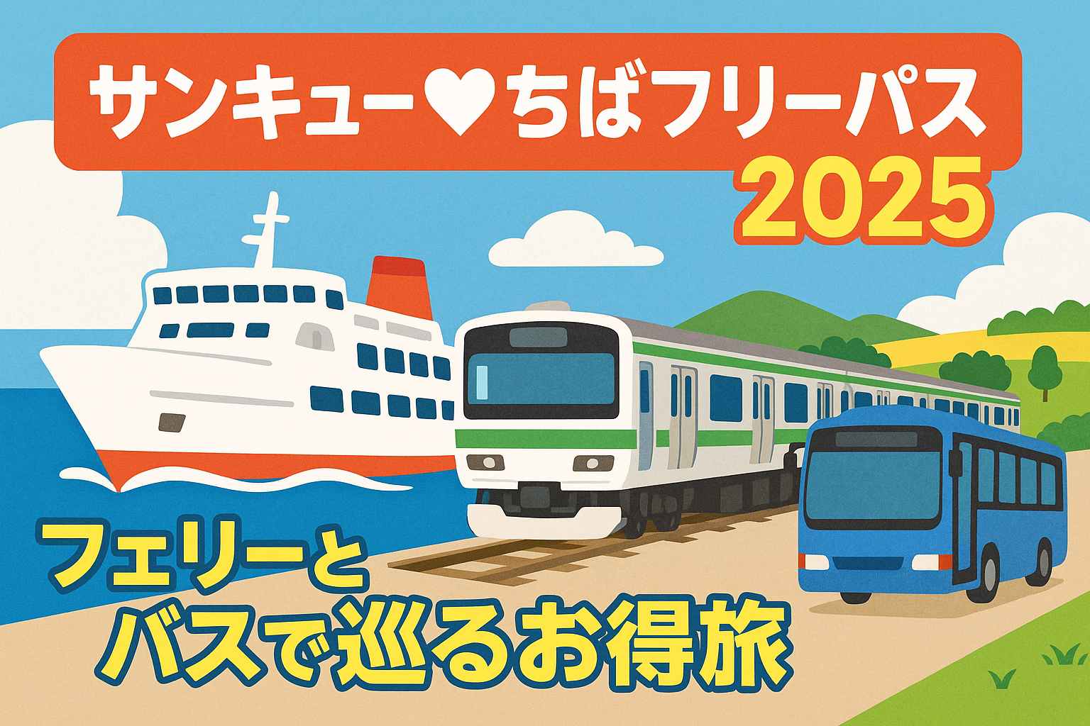 サンキュー千葉フリーパス2025_フェリーとバスで巡るお得旅の画像